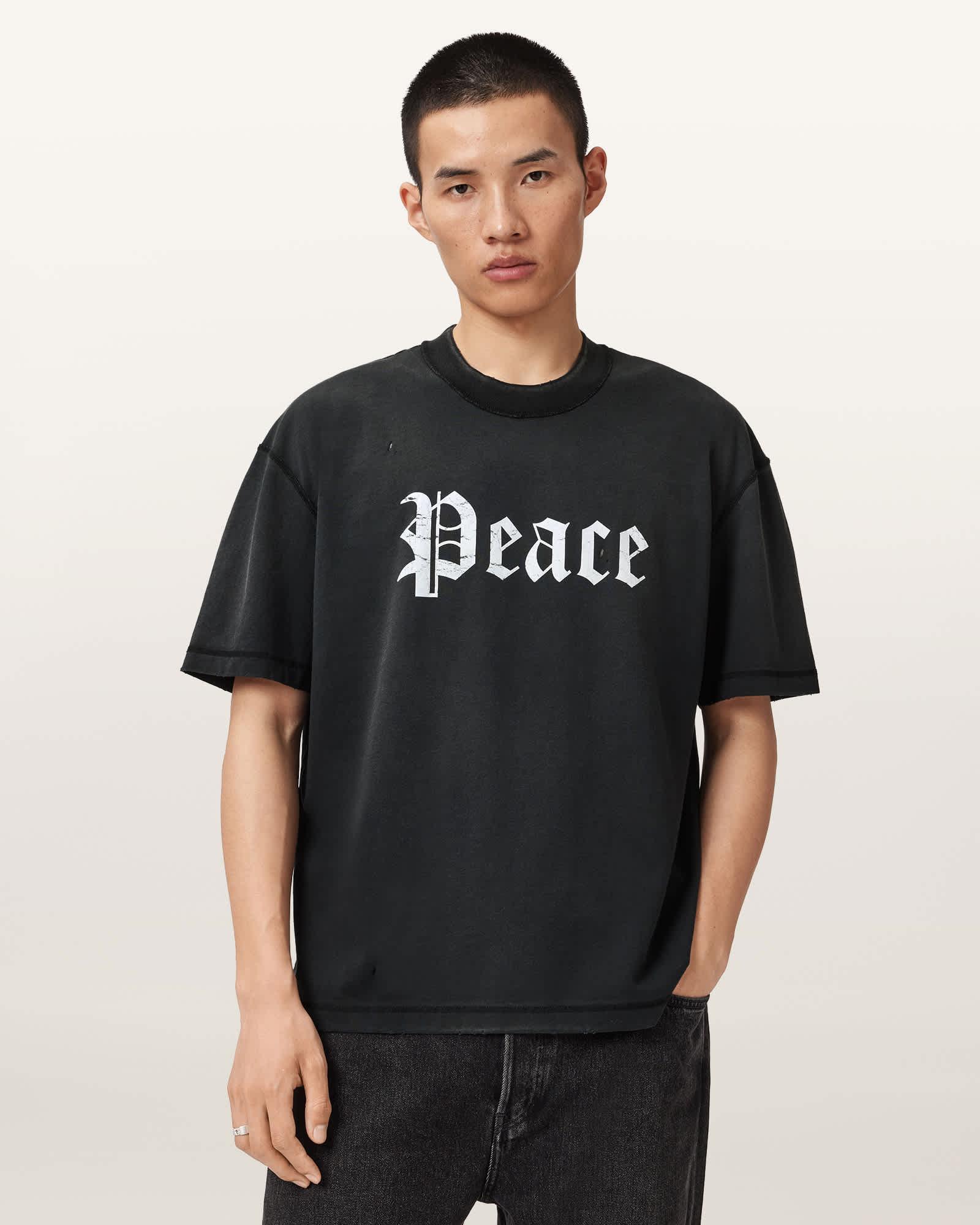 Utopia Boxy T-Shirt Washed Black | ALLSAINTS US Product Image