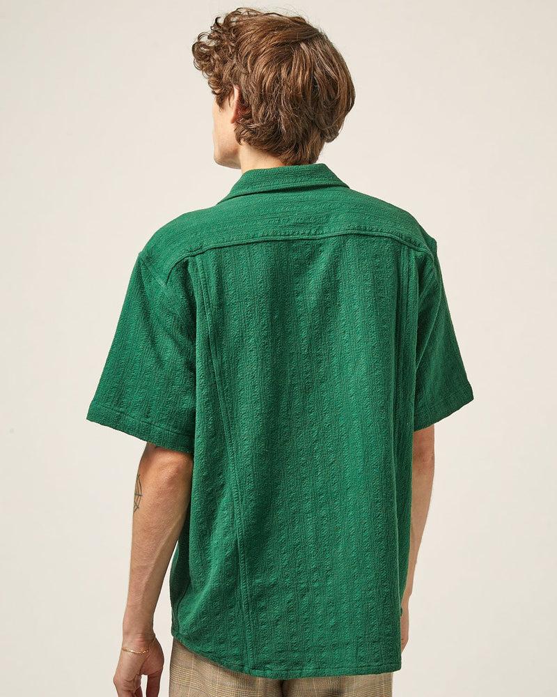 Basket Weave Stripe SS Camp - Blue Product Image