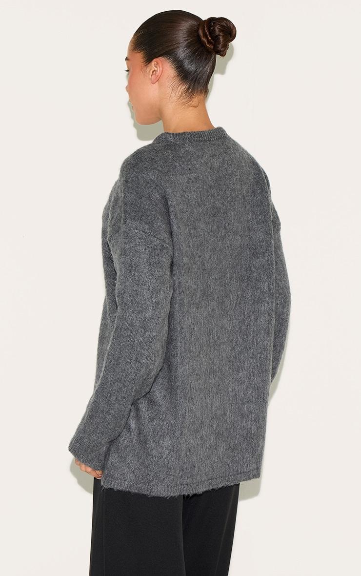 Grey Marl Soft Knit Oversized Sweater Product Image