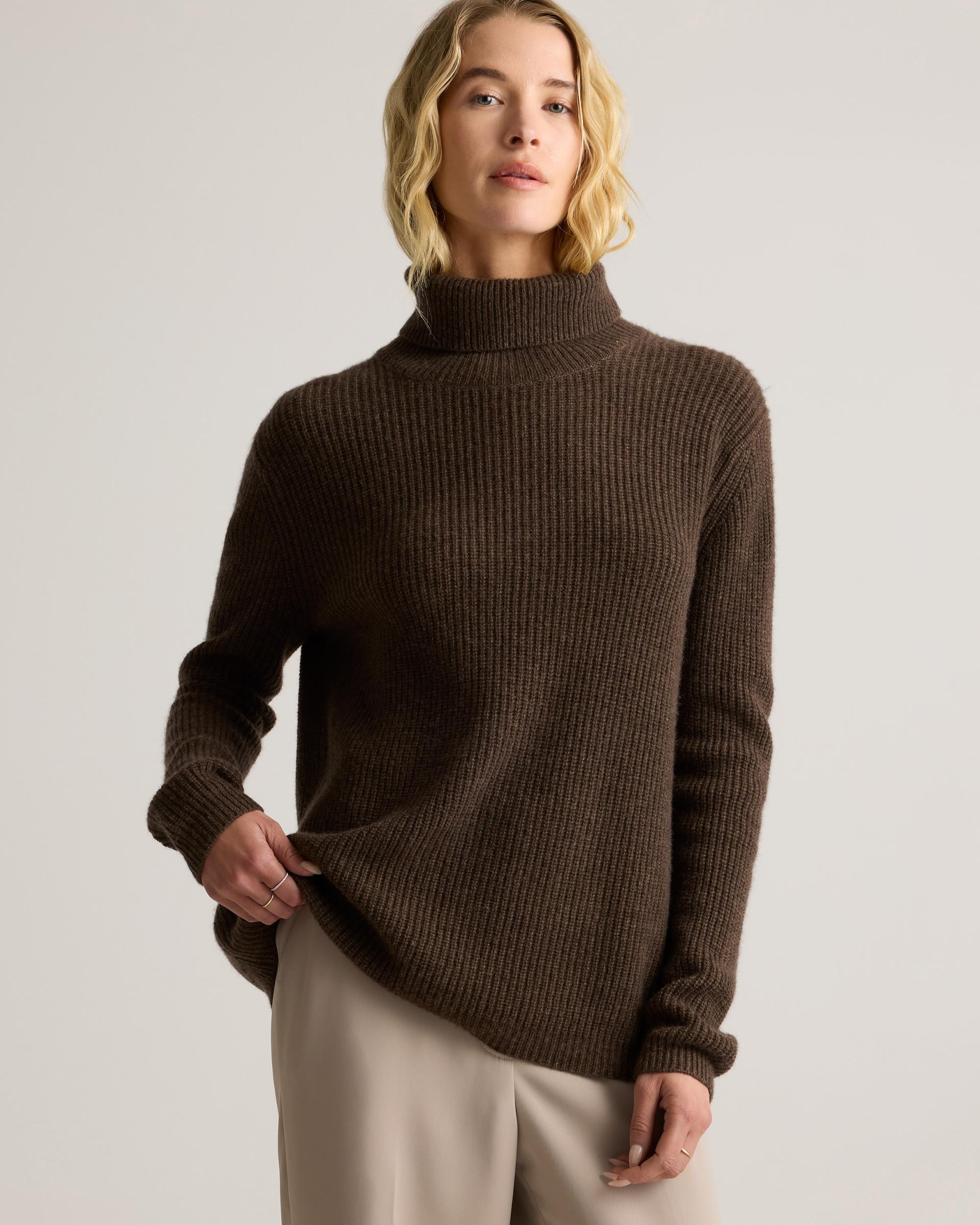 Quince | Women's Mongolian Cashmere Fisherman Turtleneck Sweater Product Image