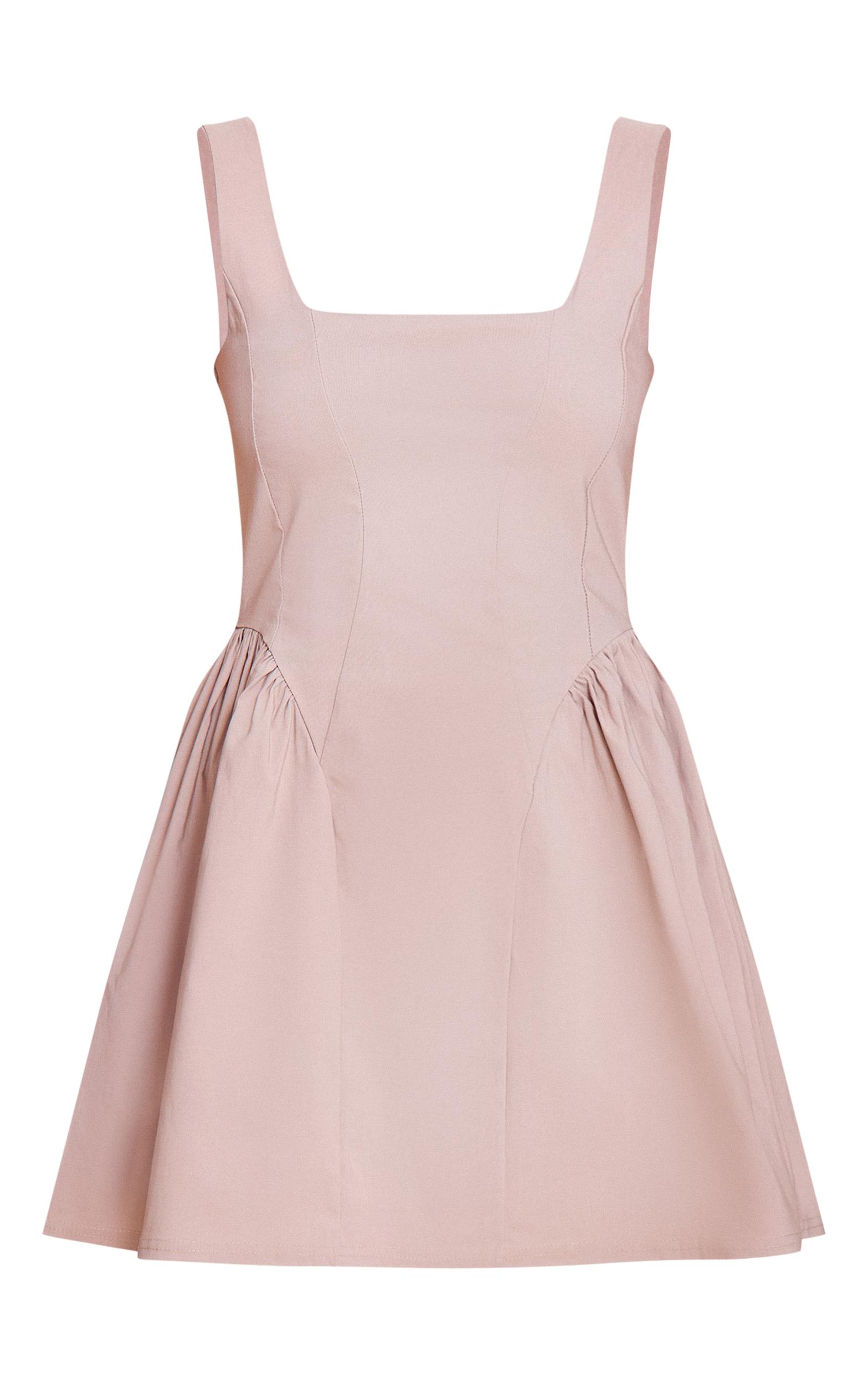 Stone Stretch Woven Scoop Neck Shift Dress Product Image