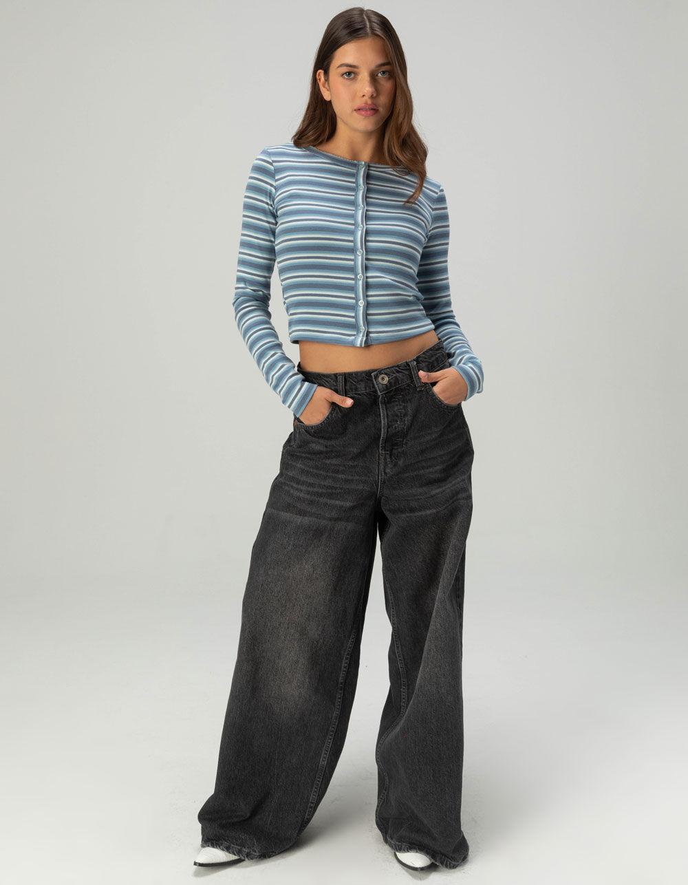 BDG Urban Outfitters Stripe Womens Long Sleeve Top - BLUE COMBO Product Image