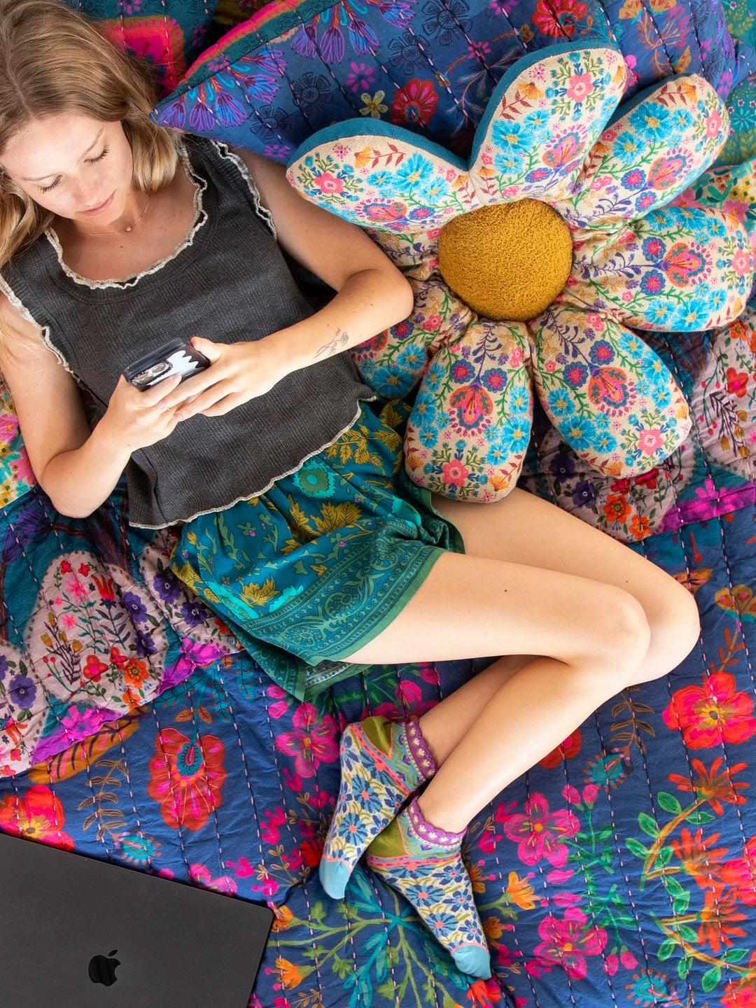 Boho Cotton Flower Cushion Product Image