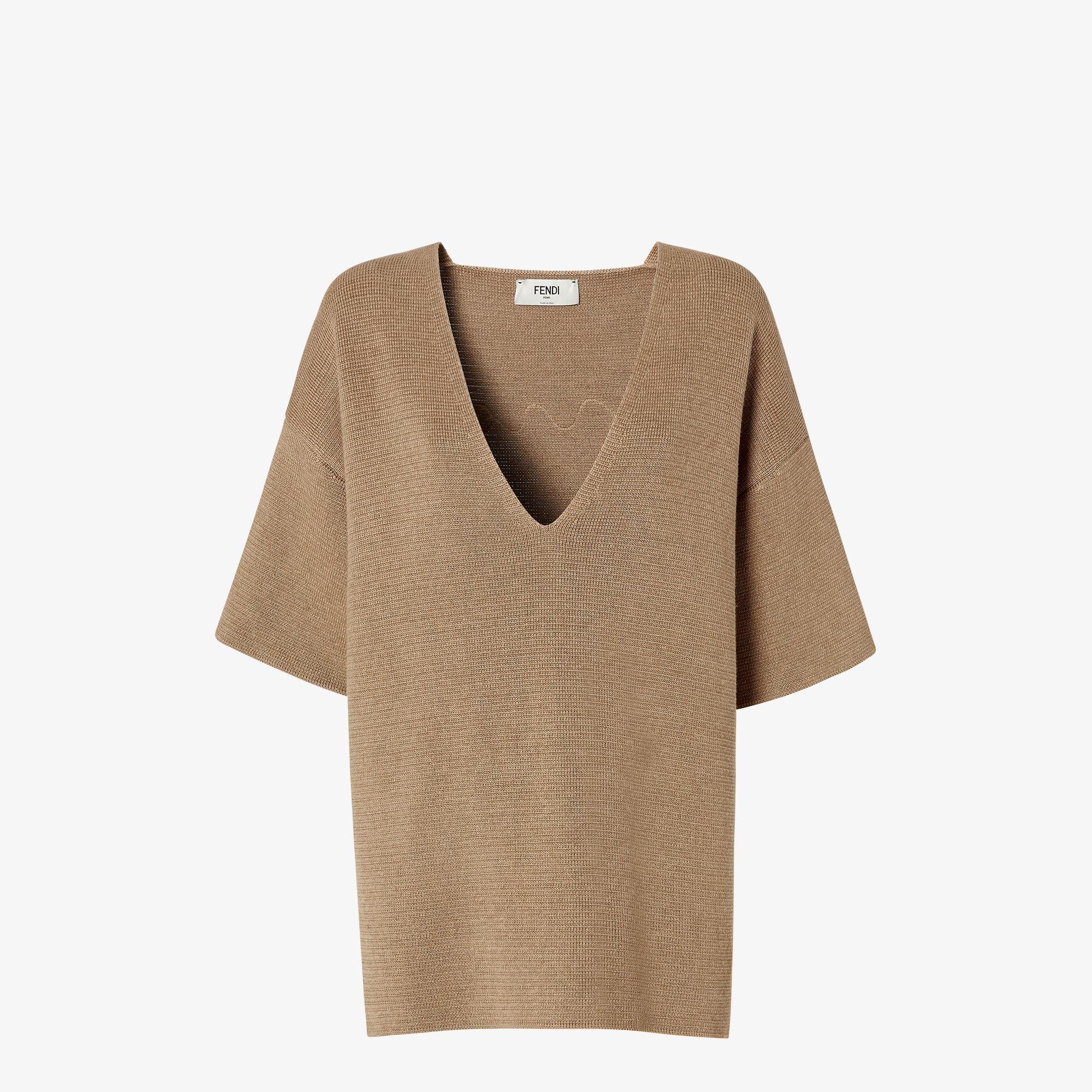 SweaterDark beige cotton and silk sweater Product Image