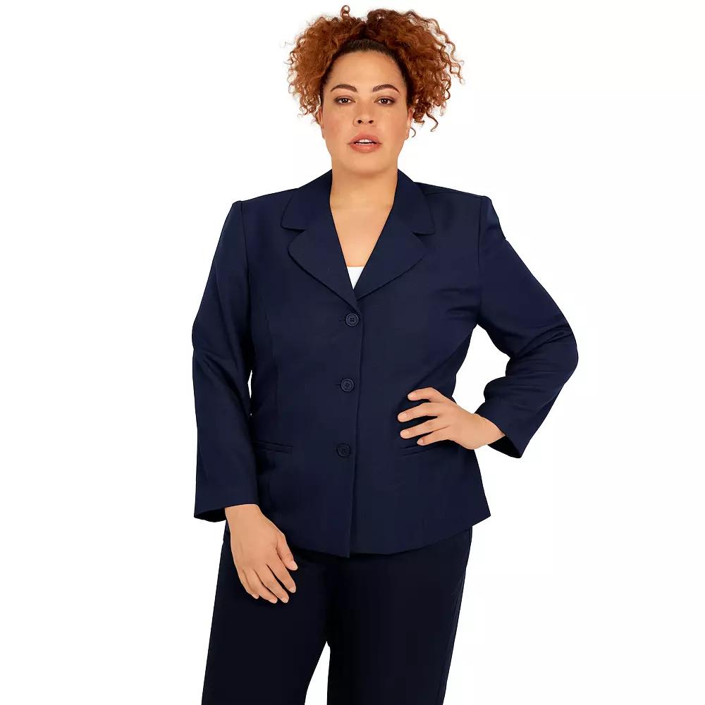 Plus Size Alfred Dunner Chic Button-Front Jacket, Womens Blue Product Image