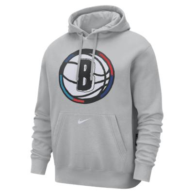 Brooklyn Nets Club City Edition Men's Nike NBA Fleece Pullover Hoodie Product Image
