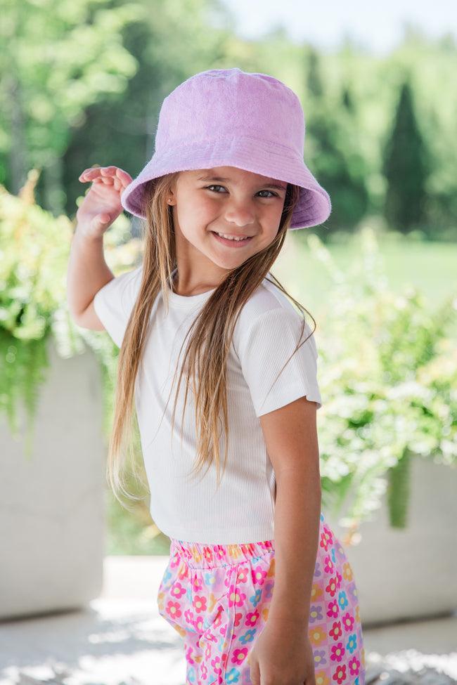 Kid's Purple Terry Bucket Hat FINAL SALE Product Image