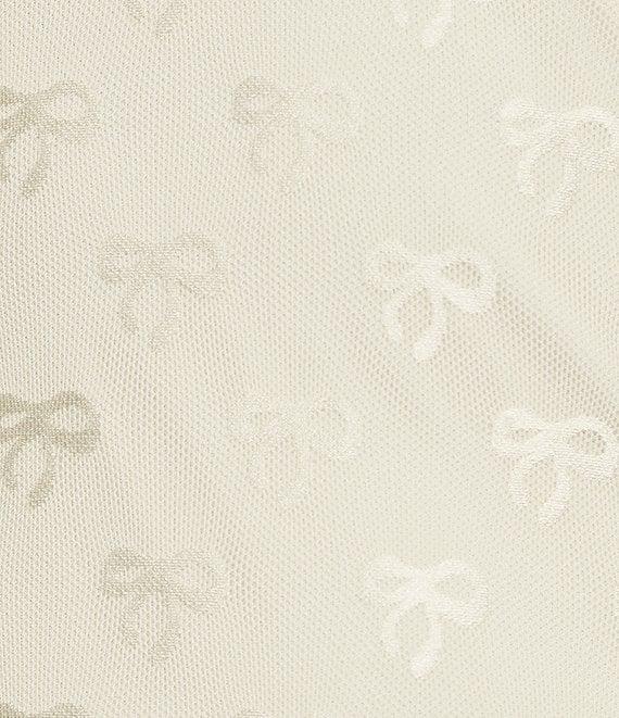 Honey & Sparkle Mesh V-Neck Ruffle Edge Lined Bow Trim Top Product Image