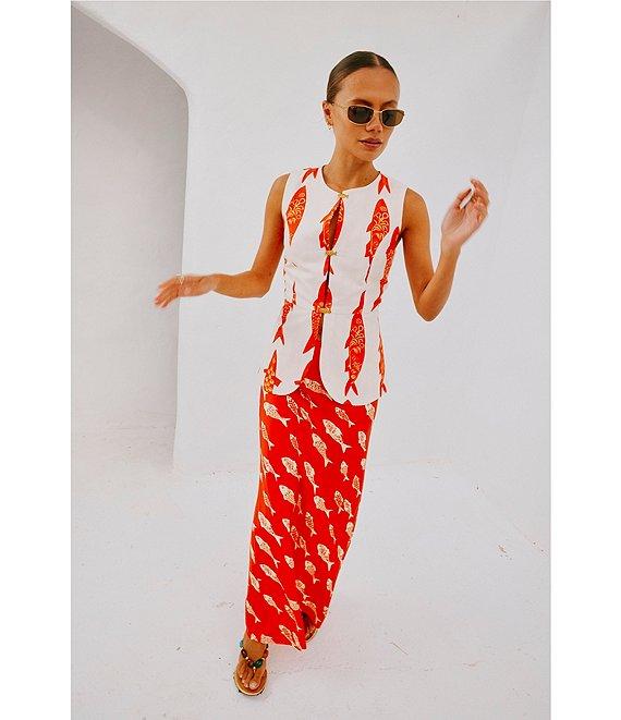 Never Fully Dressed Marina Dorris Fish Print Coordinating Maxi Skirt Product Image
