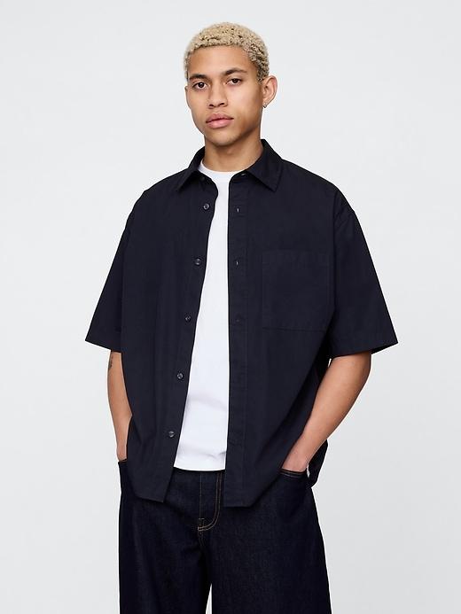 Organic Cotton Oversized Poplin Shirt Product Image