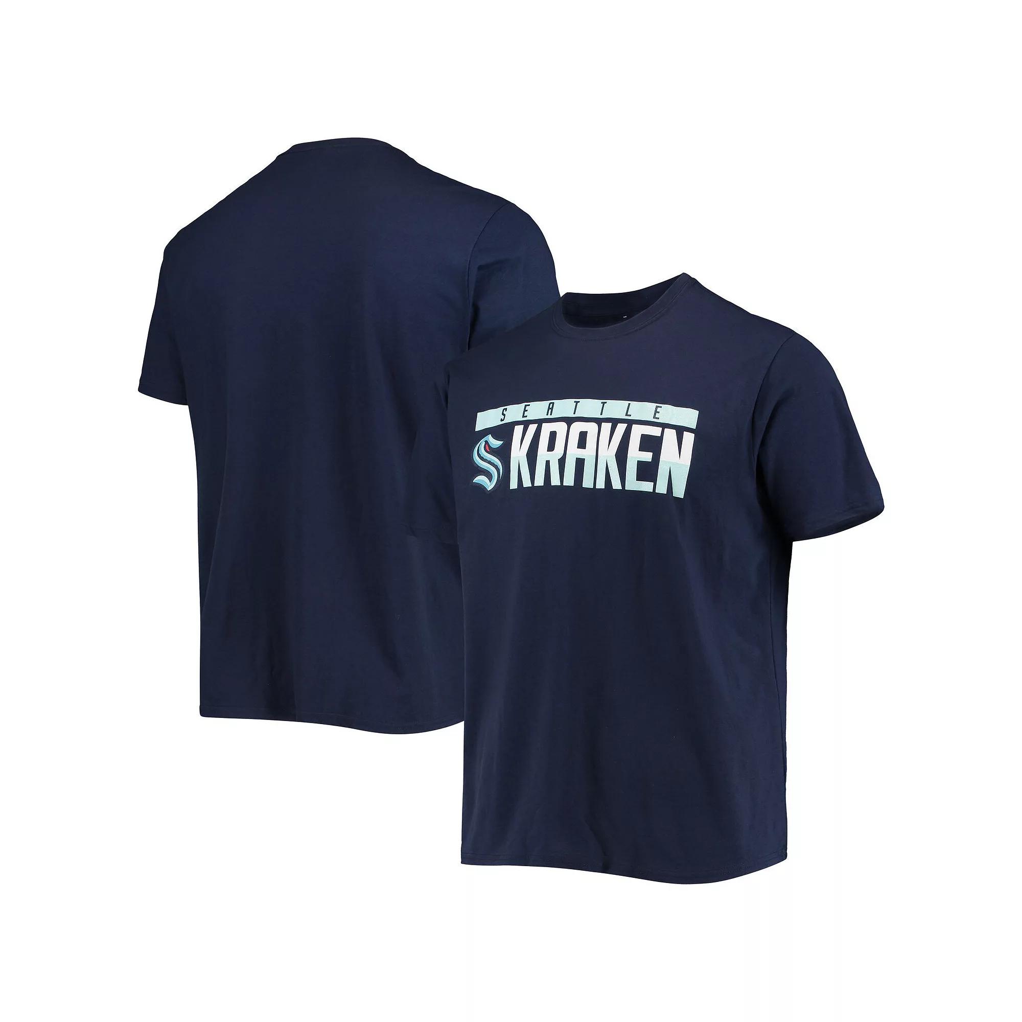 Men's Levelwear Navy Seattle Kraken Richmond Wordmark T-Shirt,  Product Image