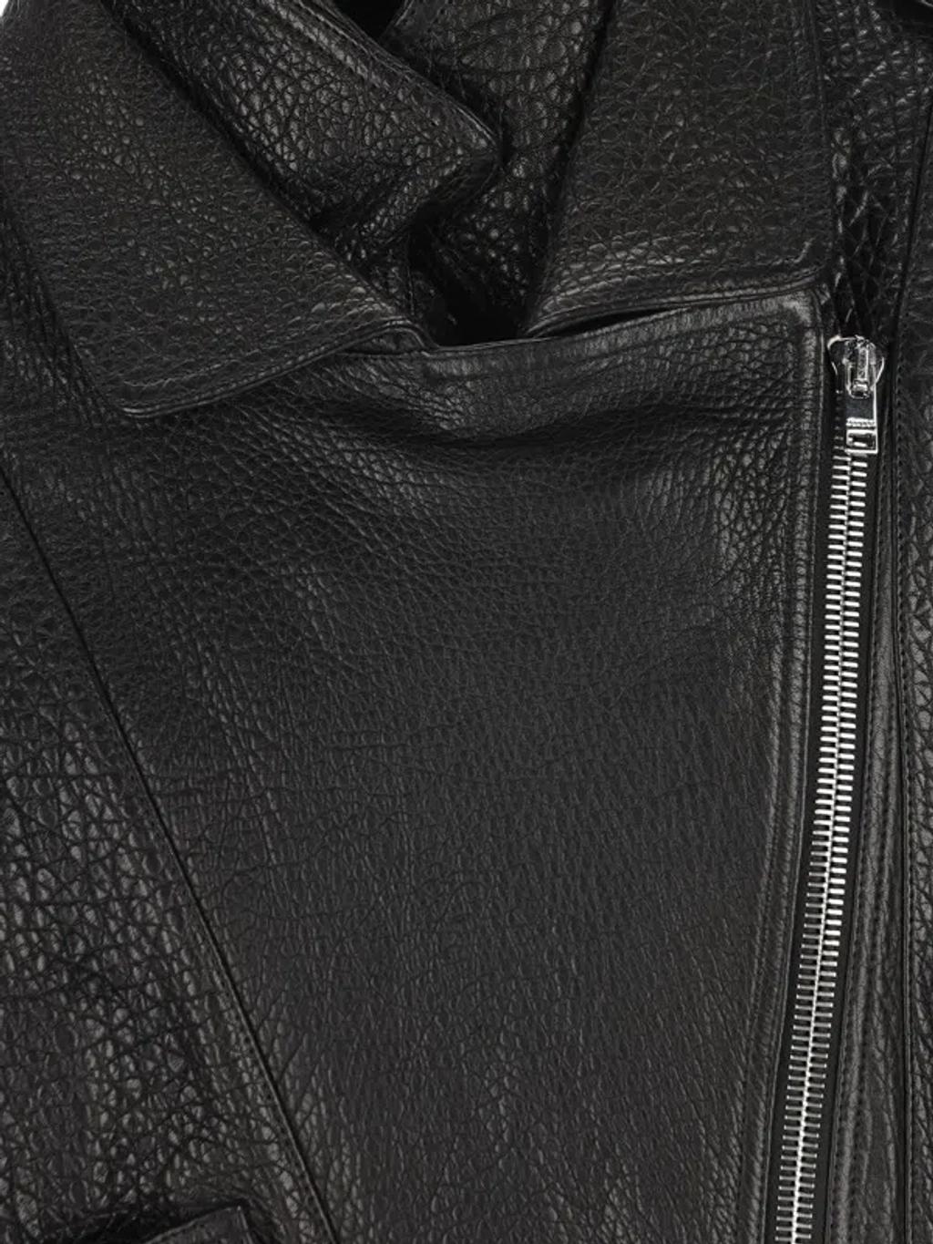 ISABEL MARANT Aneli Double-collar Leather Bomber Jacket In Black Product Image