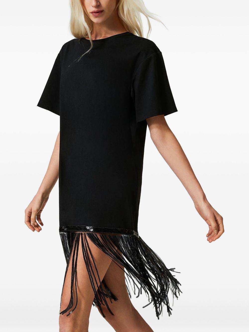 sequin-fringe T-shirt  Product Image