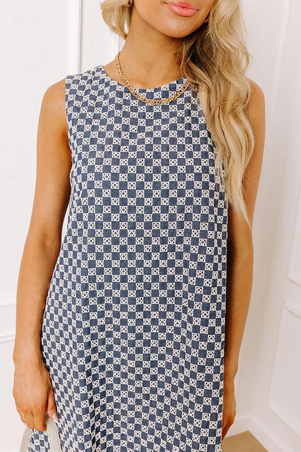 Style Check Eyelet Mini Dress Product Image