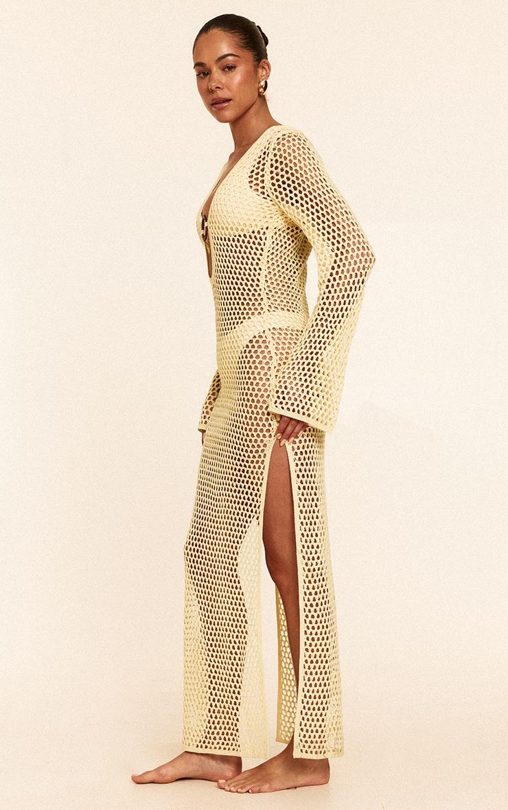 Cream Crochet O Ring Maxi Beach Dress Product Image