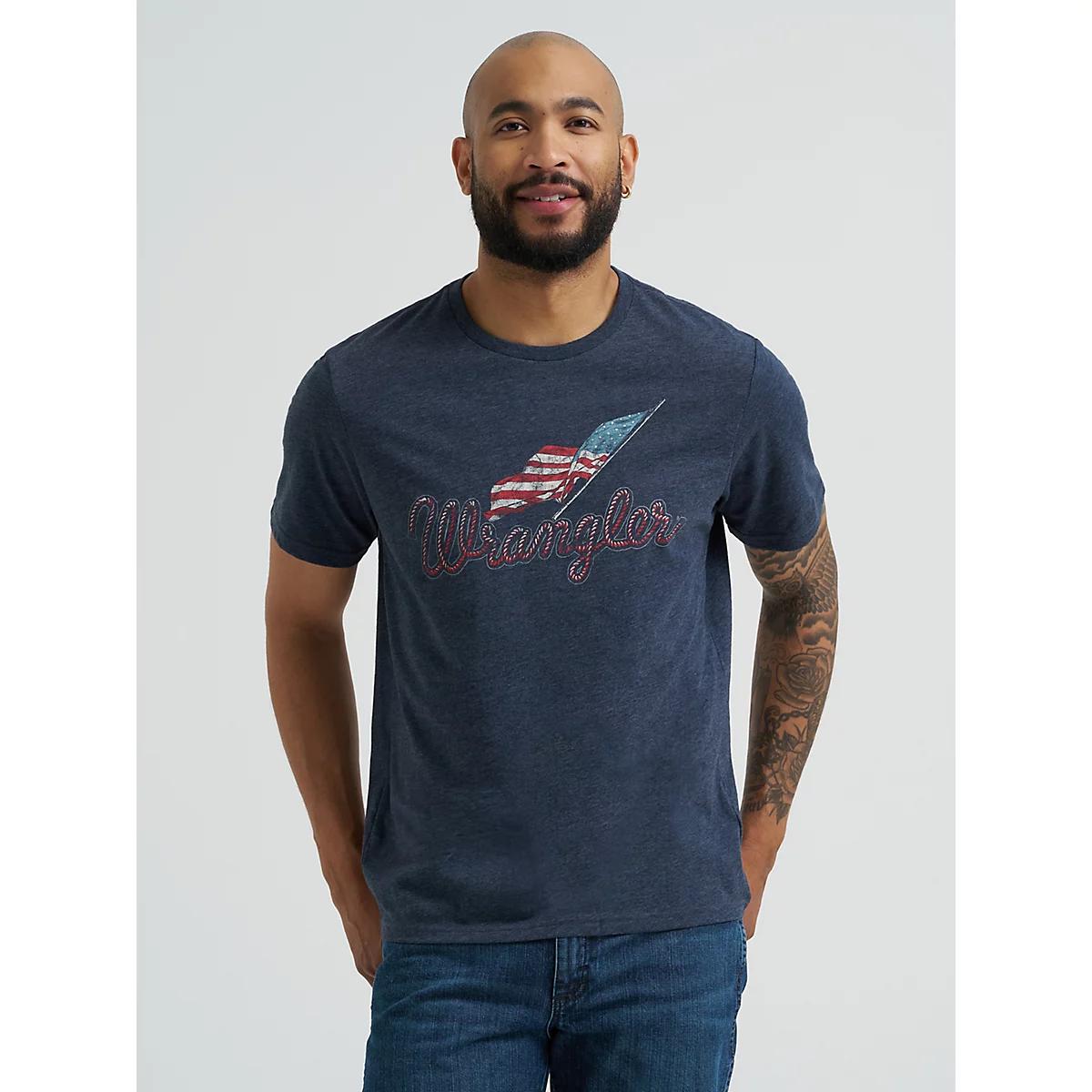 Men's Wrangler Americana Flag Logo T-Shirt in Dark Sapphire Product Image