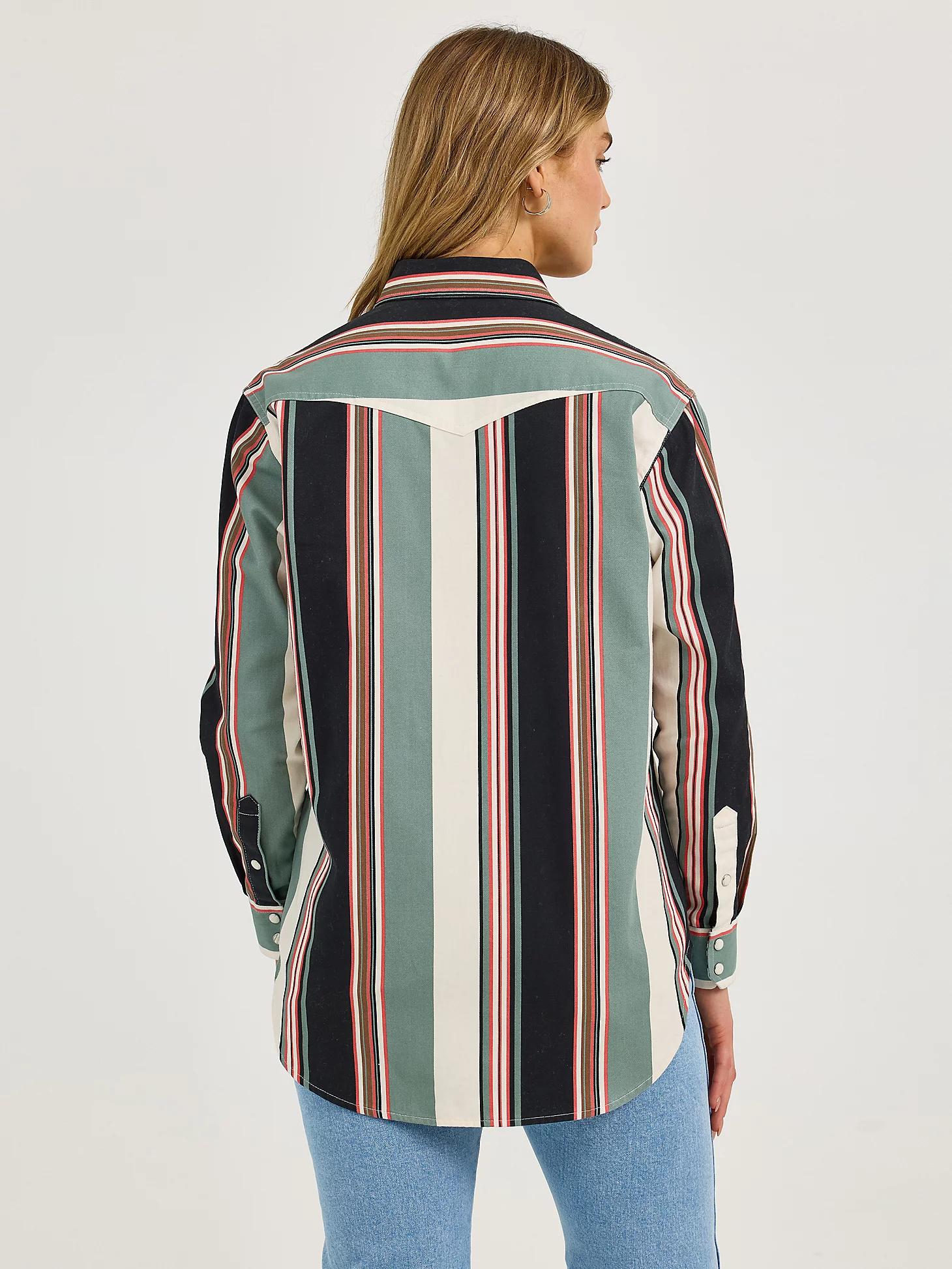 Women's Wrangler Brushpopper Boyfriend Western Snap Shirt | Women's TOPS | Wrangler® Product Image