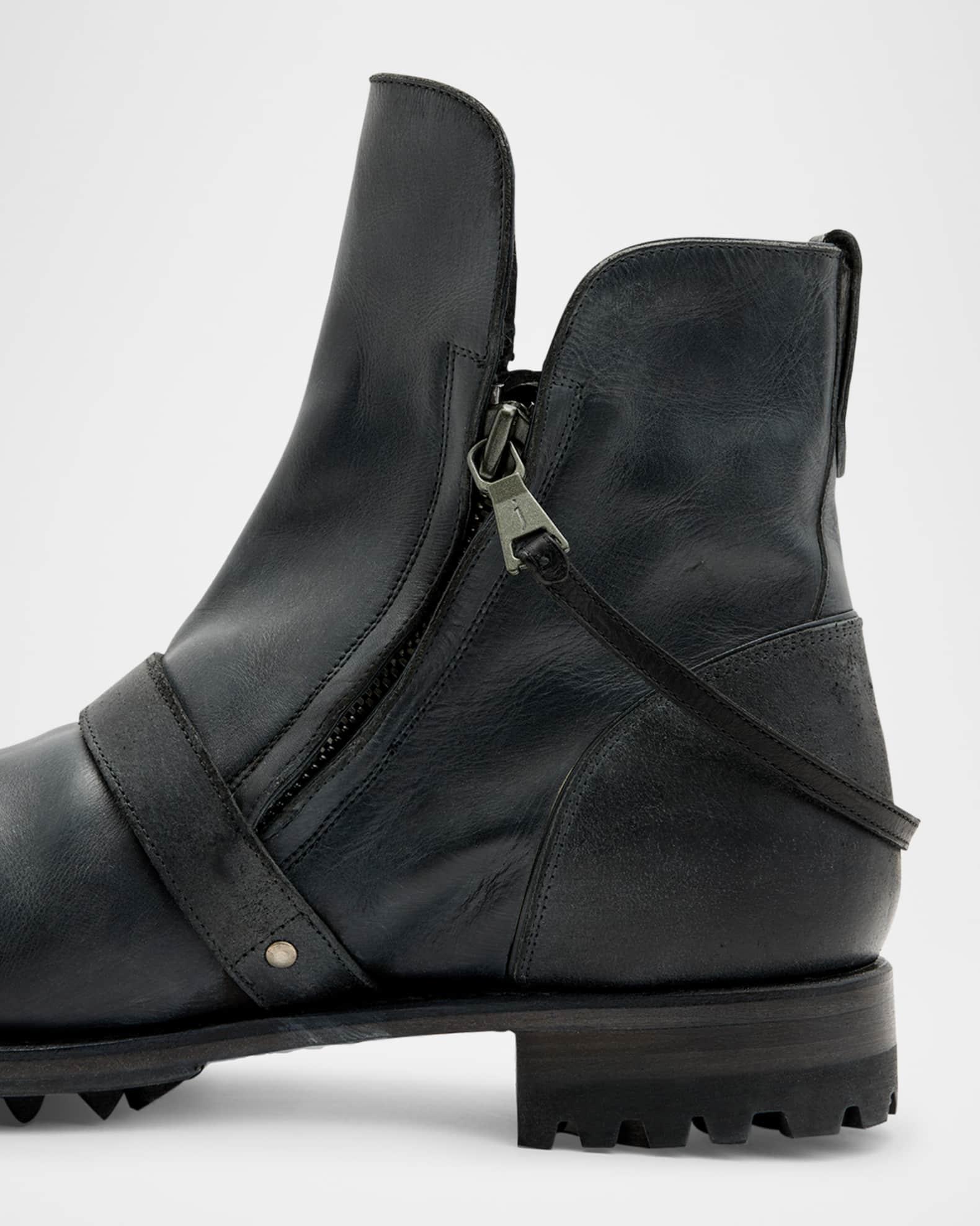 Men's Moto Shearling Double-Zip Leather Boots Product Image