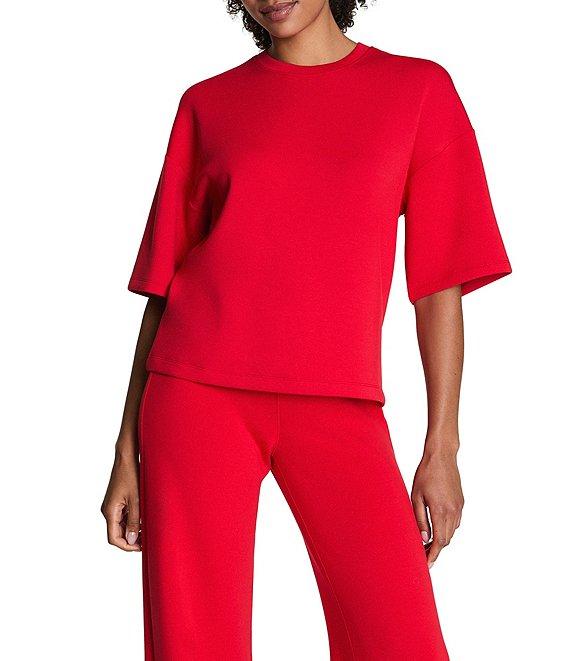 Spanx AirEssentials® Knit Short Sleeve Drop Shoulder Coordinating Relaxed Tee Product Image