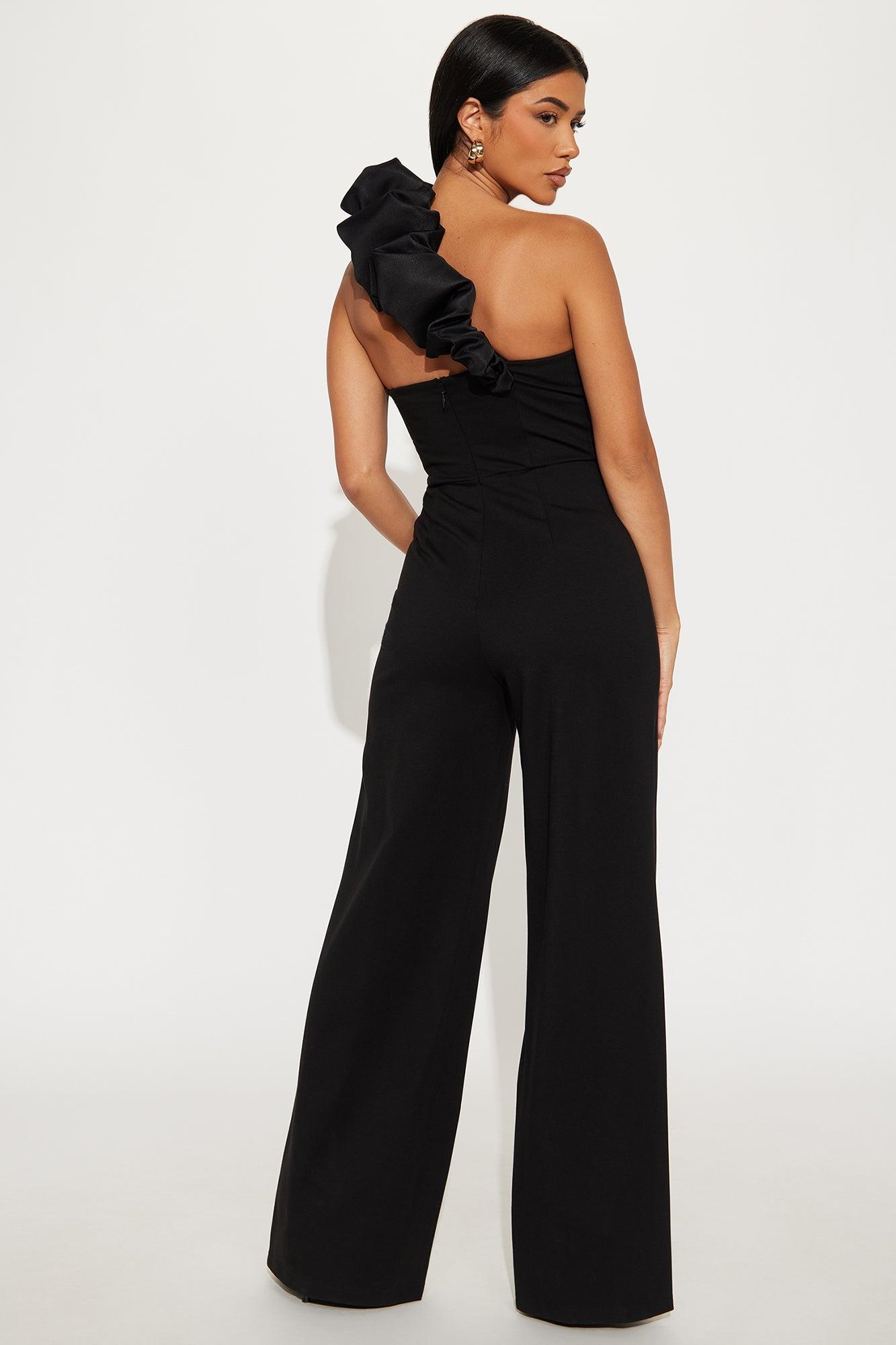 Wilma Ruffle Jumpsuit - Black Product Image