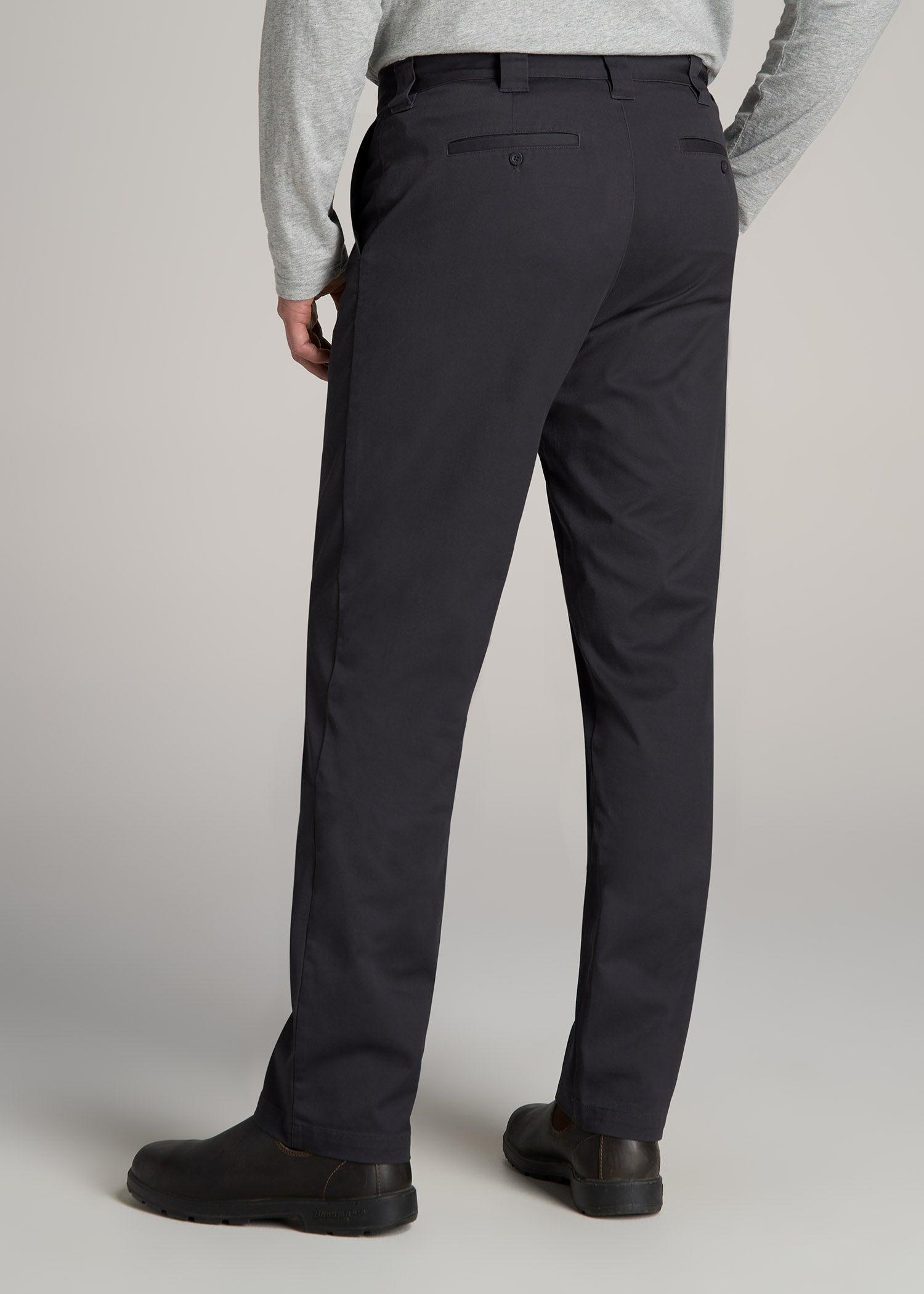 LJ&S Stretch Twill STRAIGHT-LEG Work Pants for Tall Men in Asphalt Male Product Image