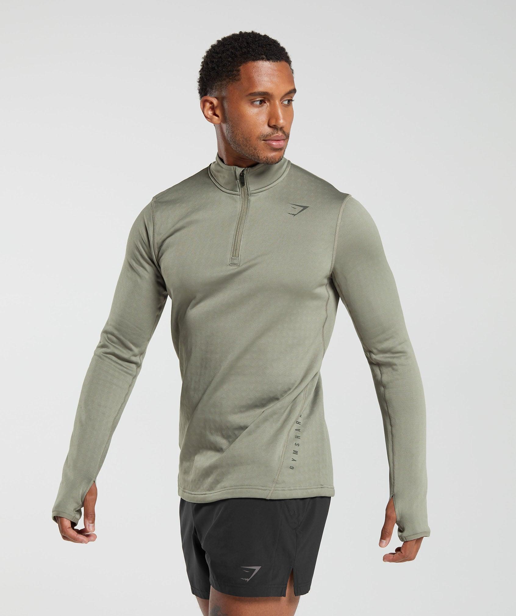 Gymshark Sport 1/4 Zip - Linen Brown Male Product Image