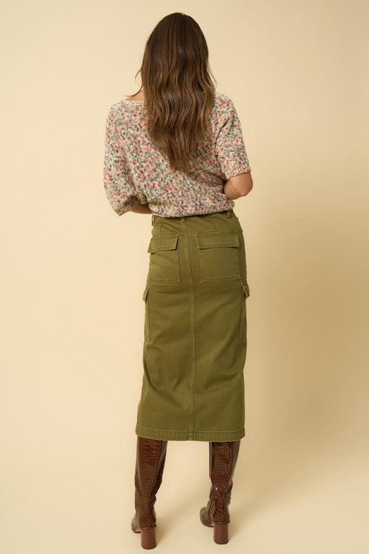 COLOR CARGO MIDI SKIRT Product Image