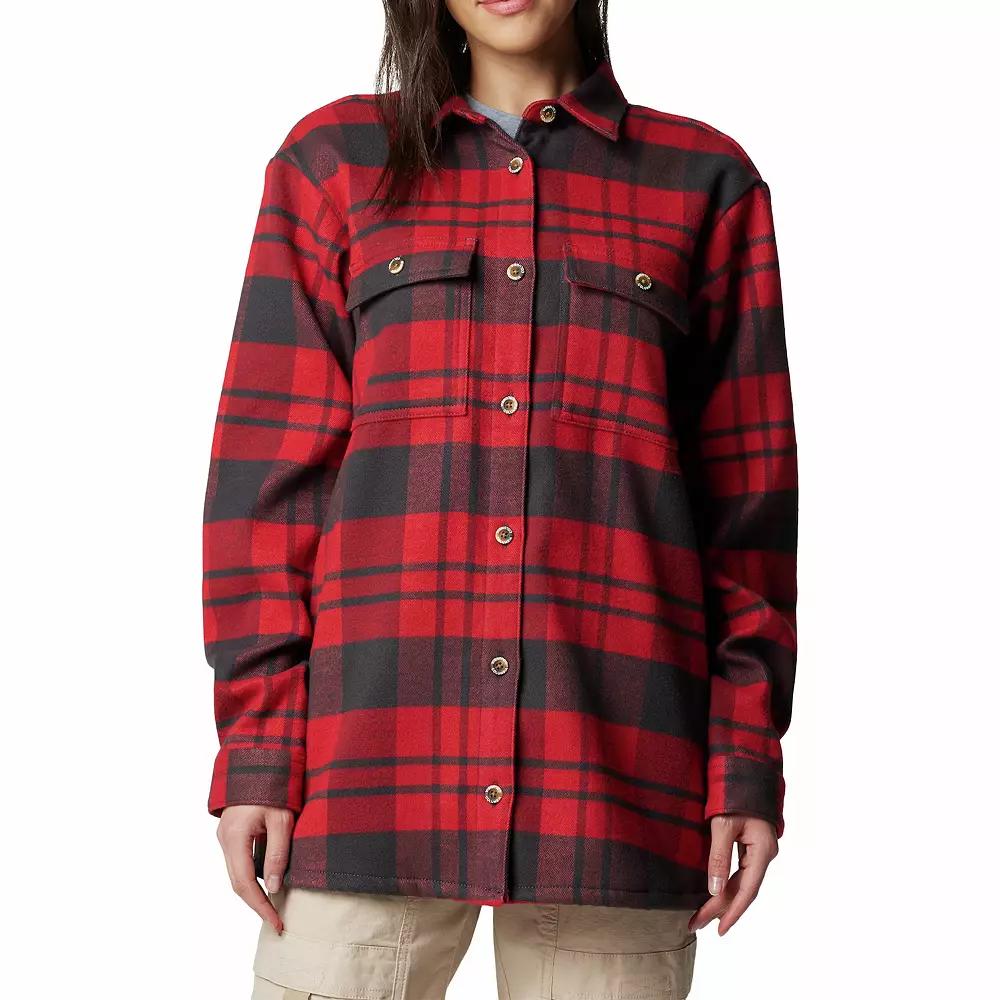 Plus Size Columbia Blue Point Creek Shacket, Women's, Size: 1XL, Daredevil Plaid Product Image