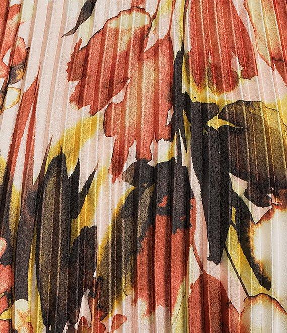 Calvin Klein Coordinating Printed Pleated Pull-On Midi Skirt Product Image