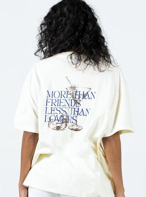 More Than Friends Oversized Tee Off White Product Image