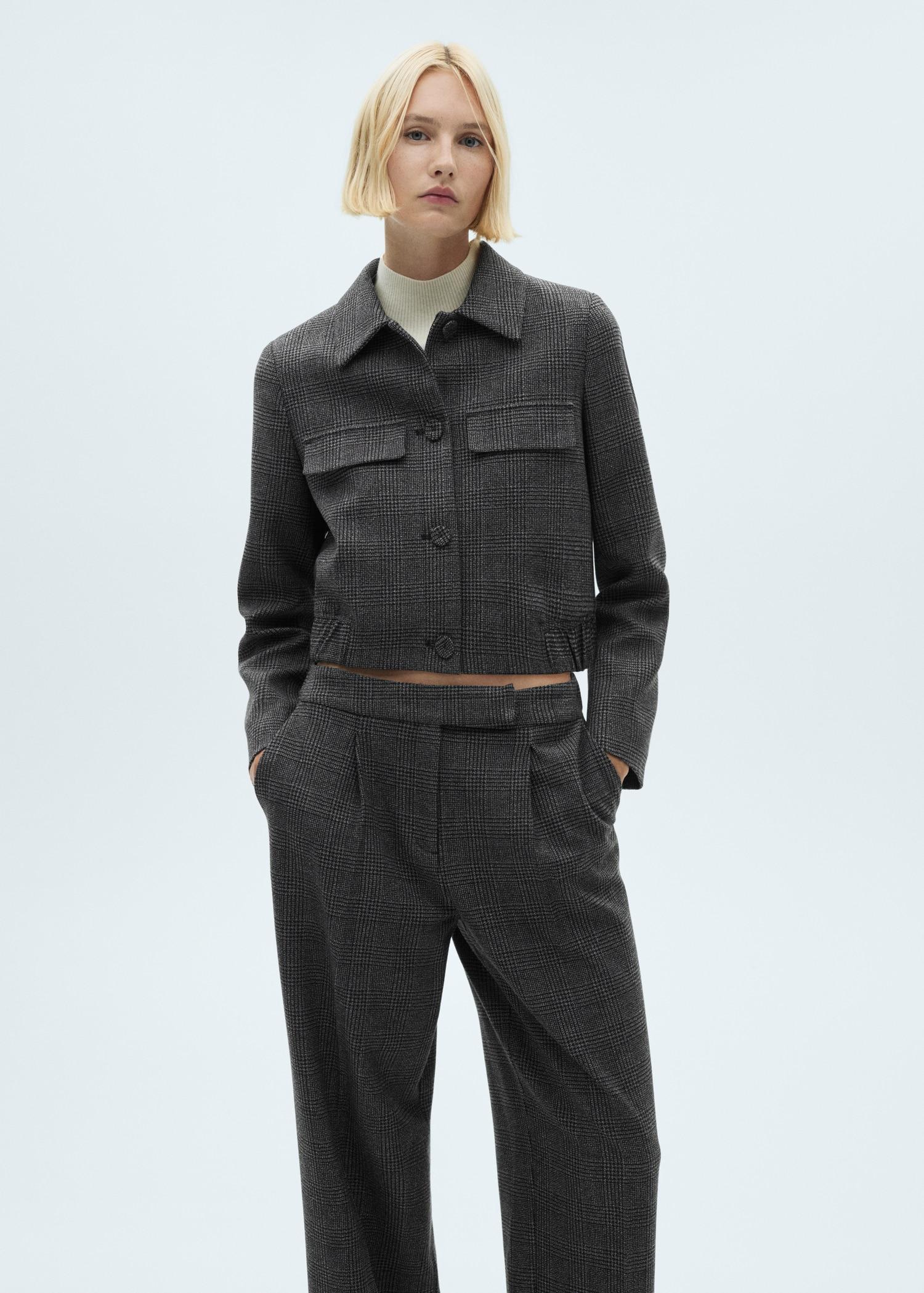 Tweed straight trousers - Women | MANGO USA Product Image