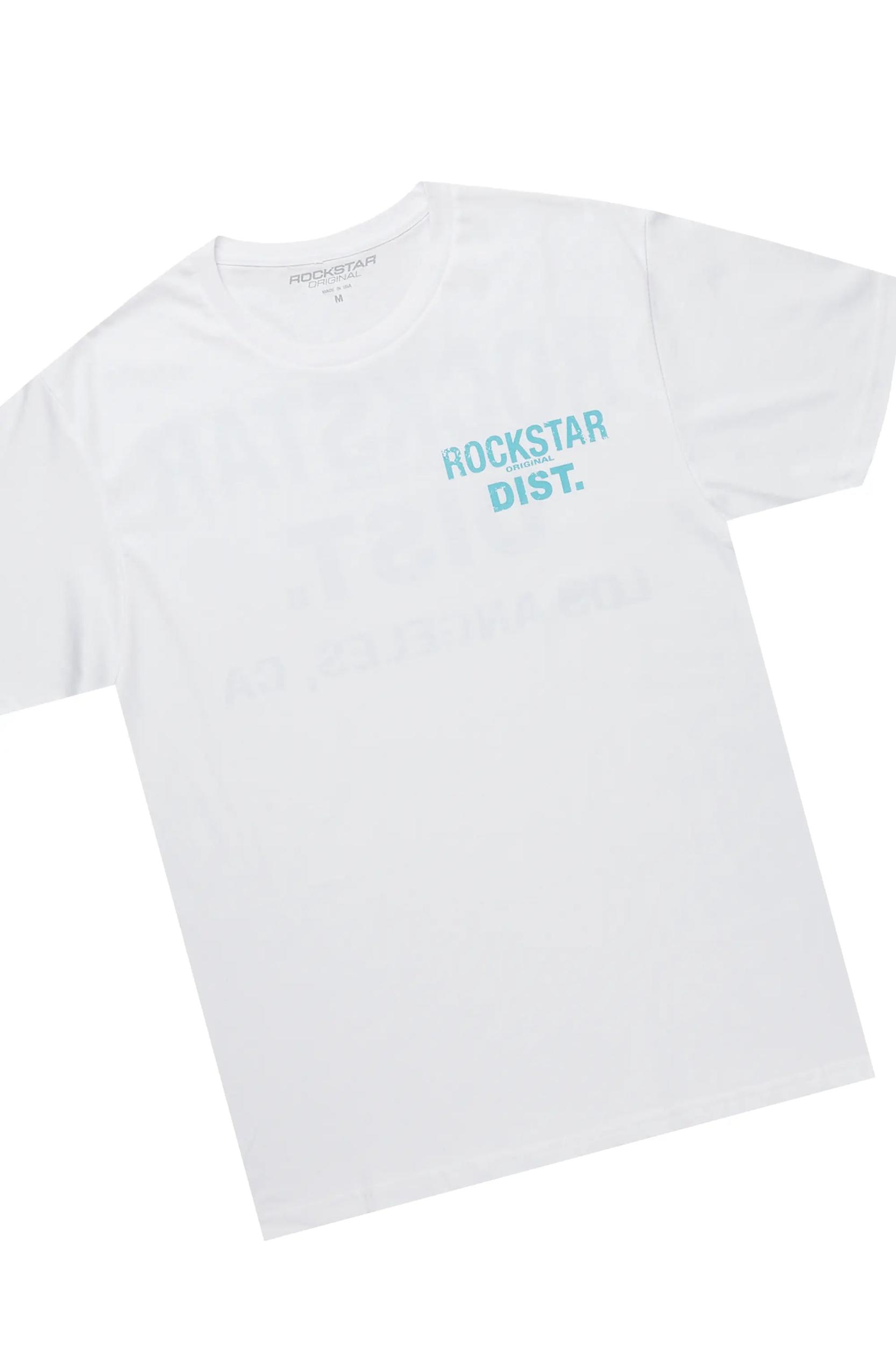 Andraila White/Blue T-Shirt Short Set Female Product Image