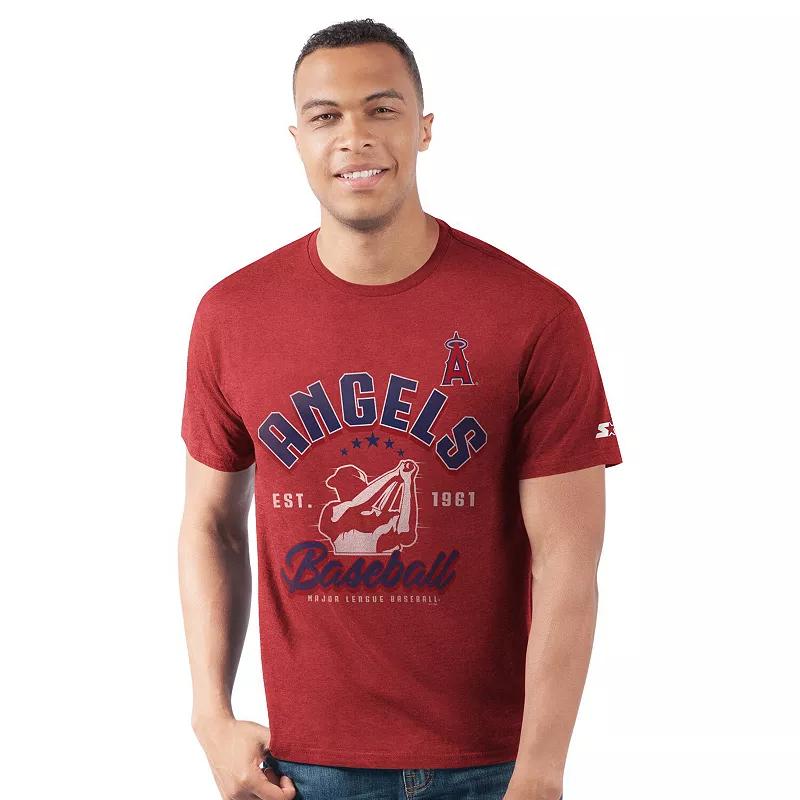 Men's Starter Red Los Angeles Angels Prime Time Batter T-Shirt,  Product Image
