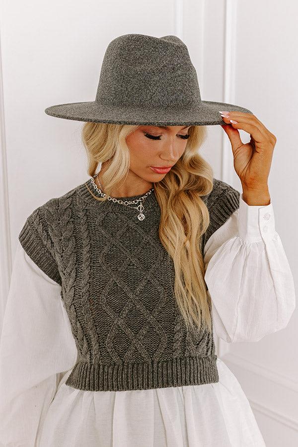 Crisp Breeze Felt Fedora in Heathered Charcoal Product Image