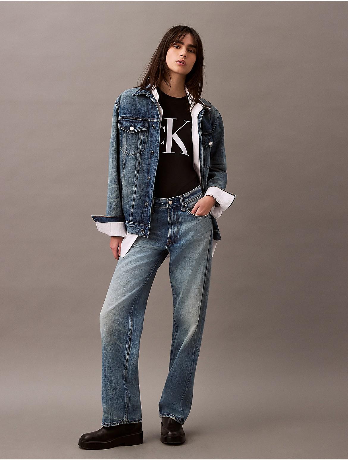 Calvin Klein Womens Monogram Boxy T-Shirt - White Product Image