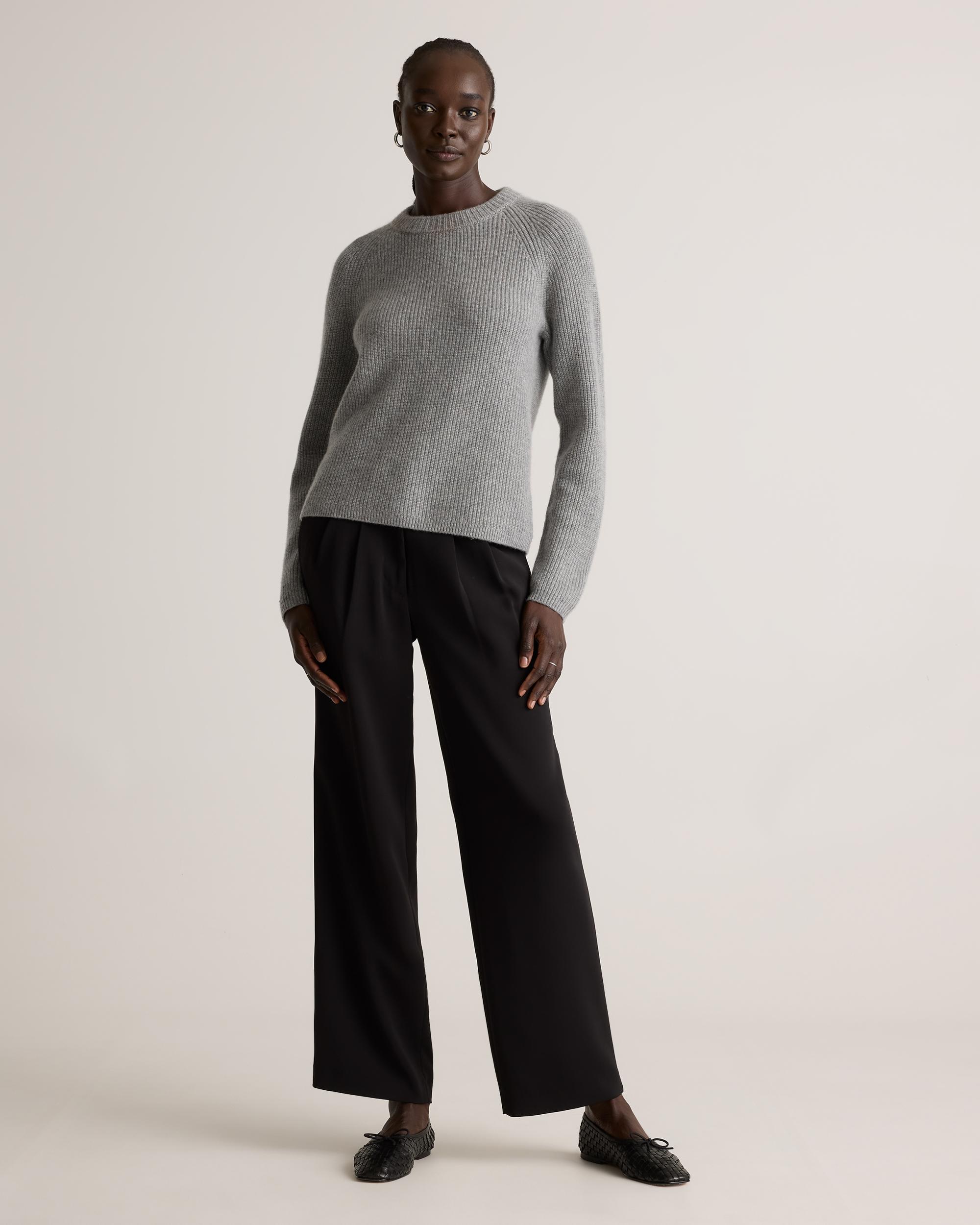 Quince | Women's Mongolian Cashmere Fisherman Crewneck knit Sweater Product Image