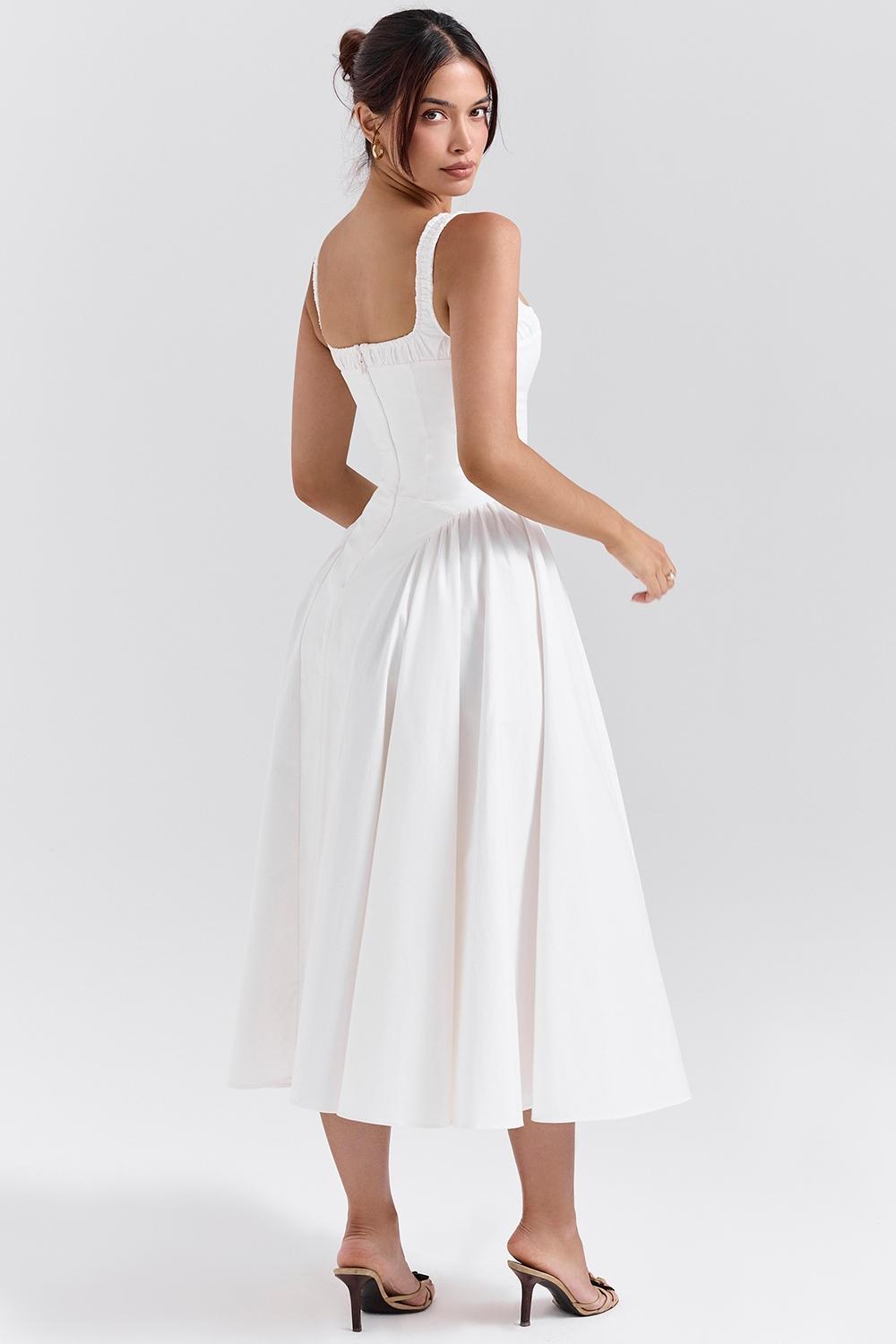 Dorothy  white cotton midi sundress Product Image