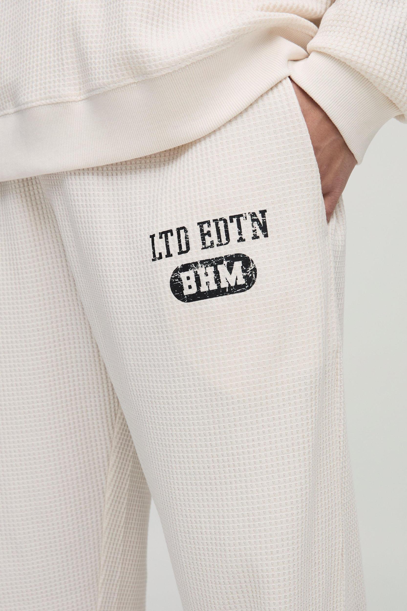 Straight Leg Waffle Sweatpants | boohooMAN USA Product Image