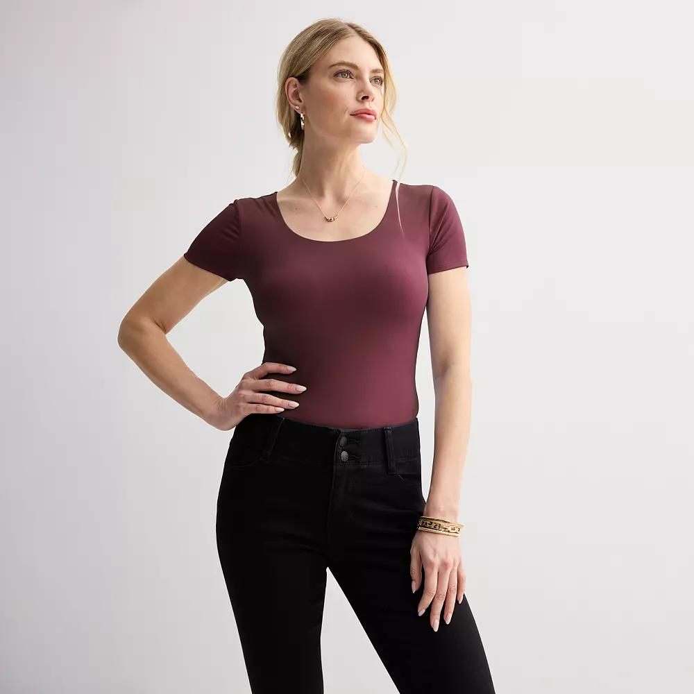 Women's Nine West Sculpt Scoopneck Bodysuit,  Product Image