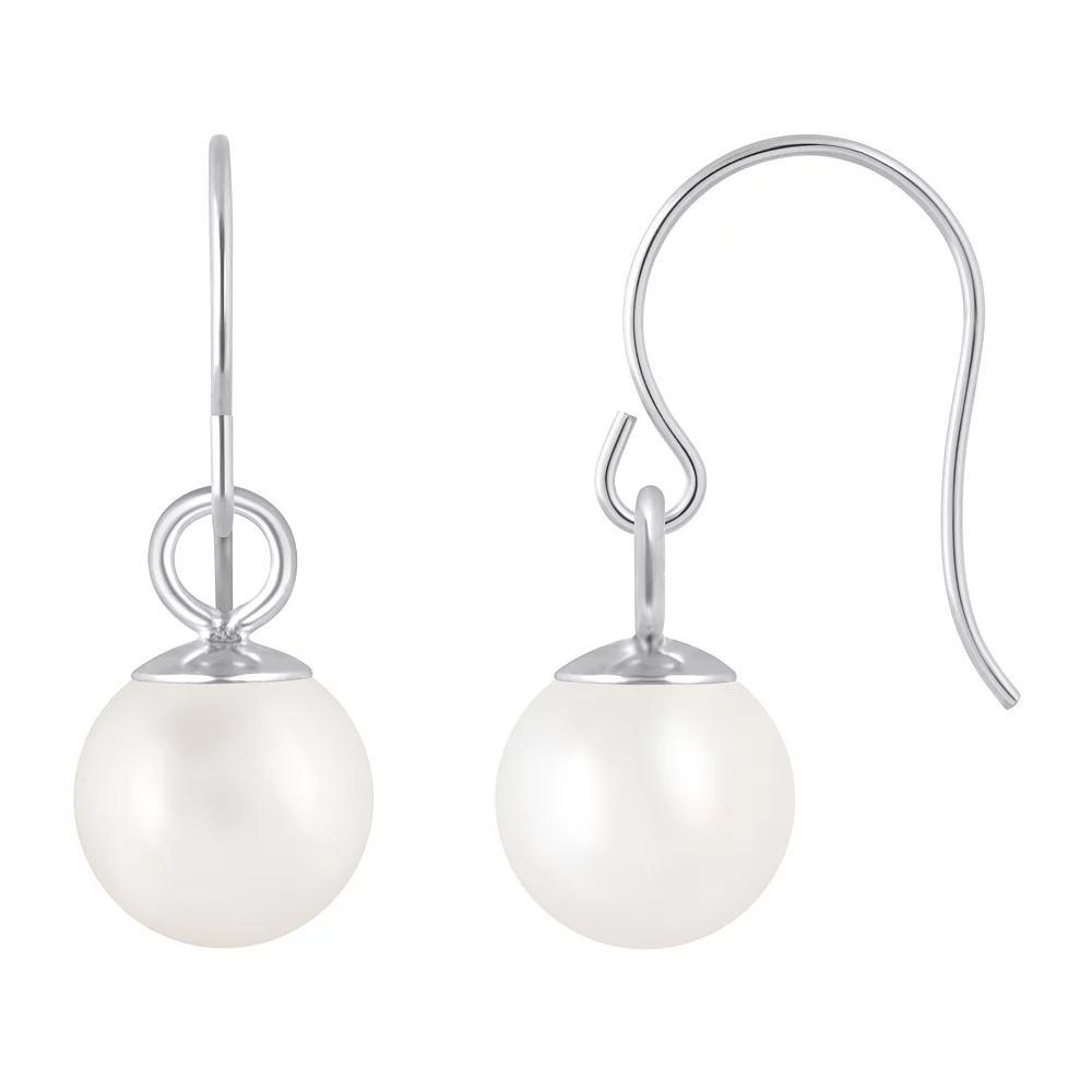 Celebration Gems Sterling Silver 5 mm Sphere Gemstone Drop Earrings, Women's, White Product Image