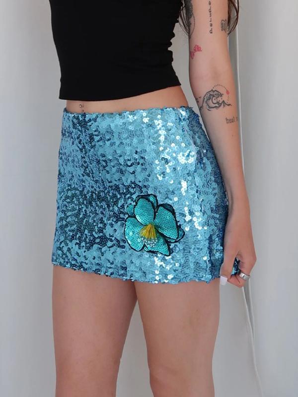 Sequin Bow Mini Skirt Product Image