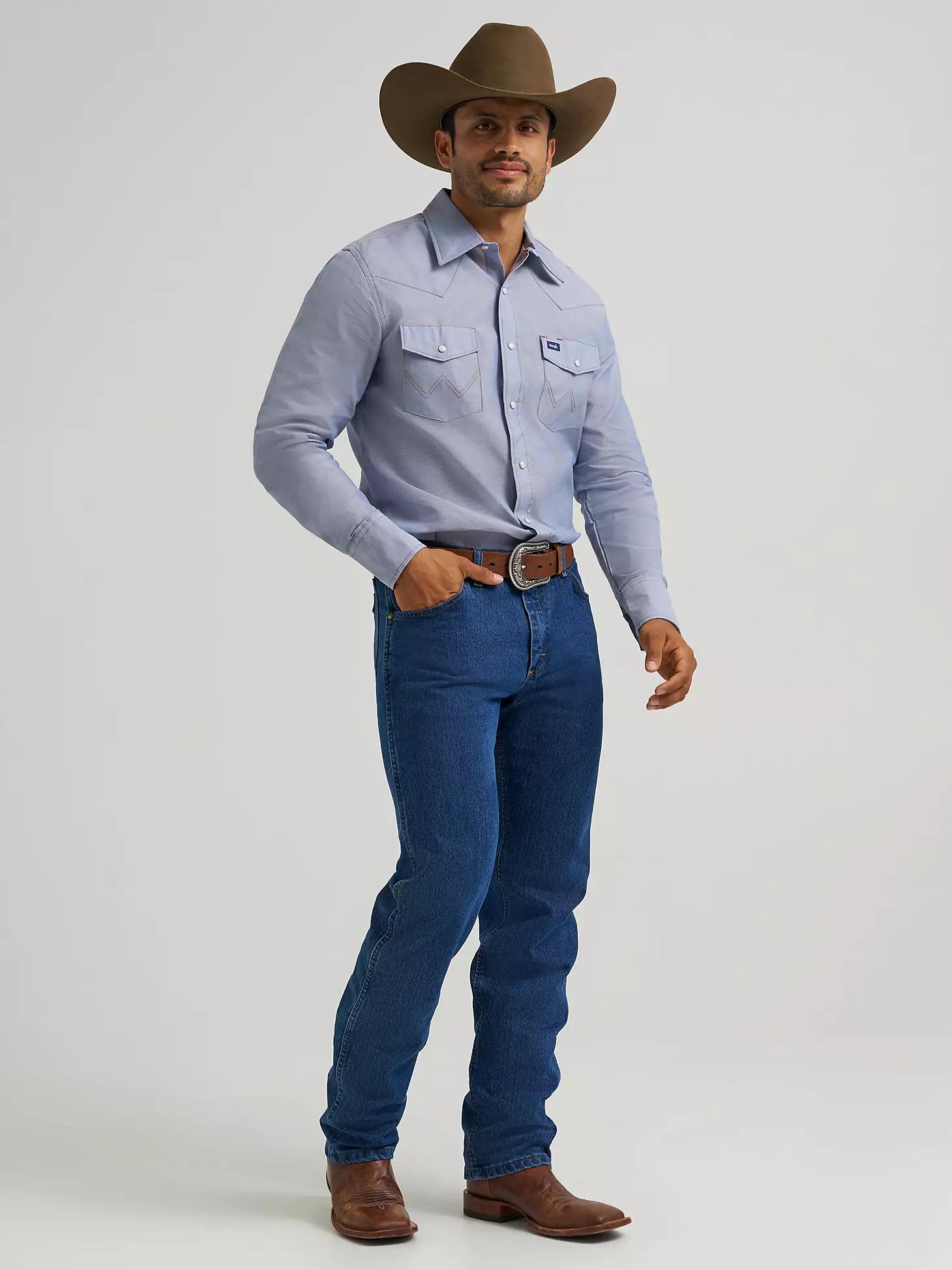Cowboy Cut® Long Sleeve Western Snap Chambray Work Shirt | Men's SHIRTS | Wrangler® Product Image