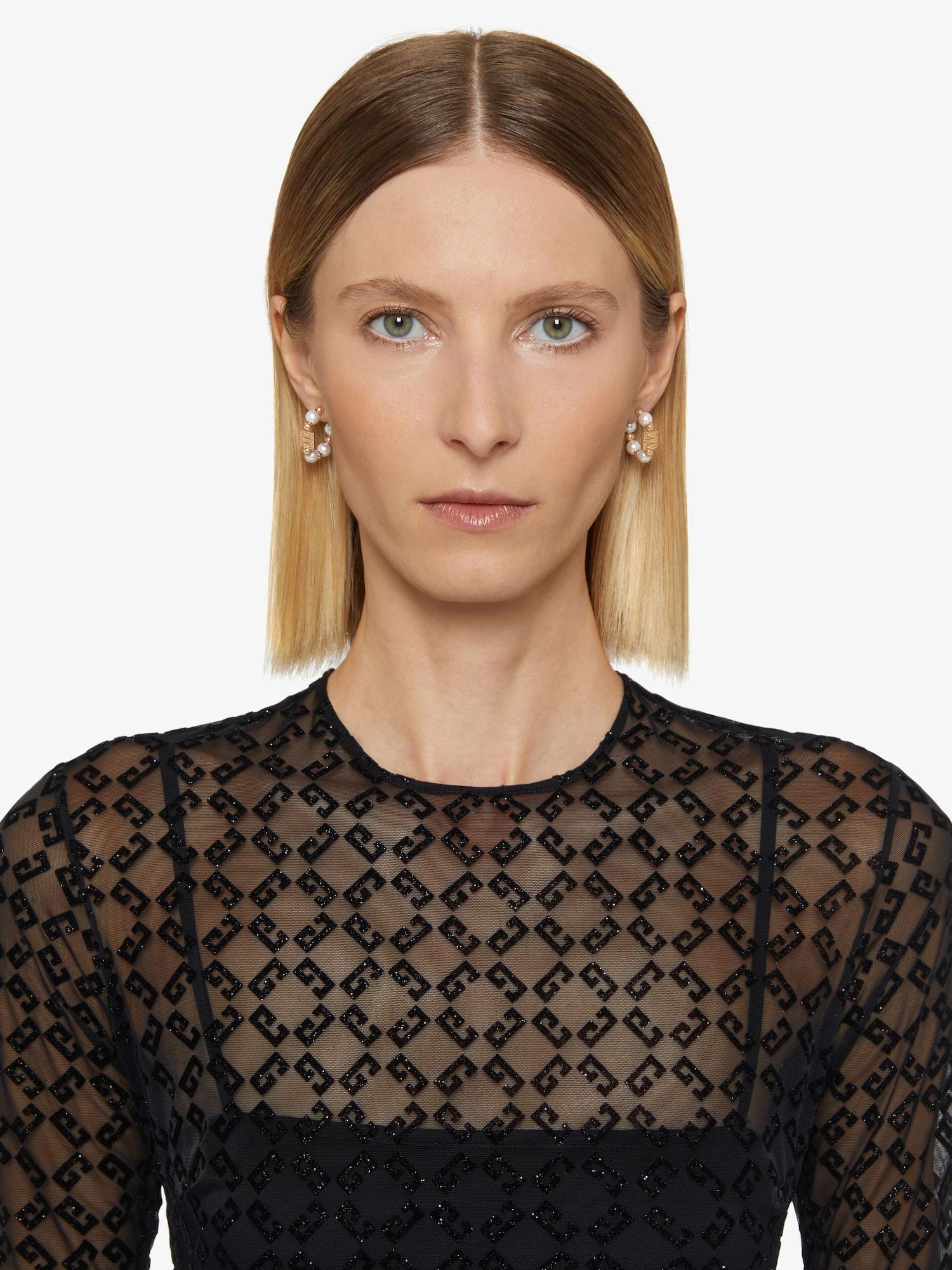 4G earrings in metal with pearls Product Image