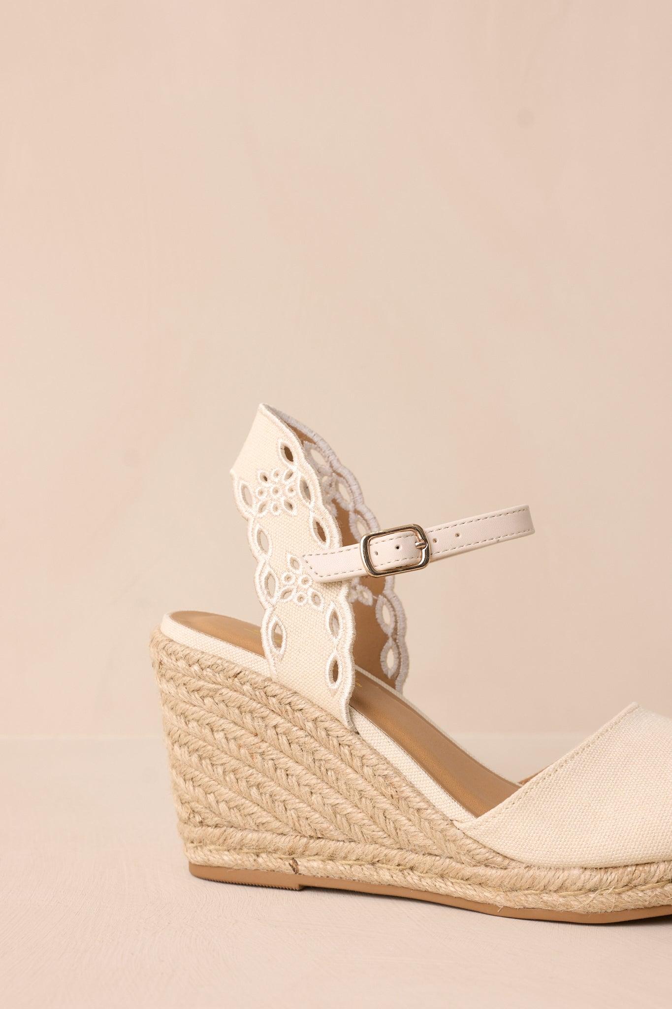 Along The Shore Beige Espadrille Platform Wedges Product Image