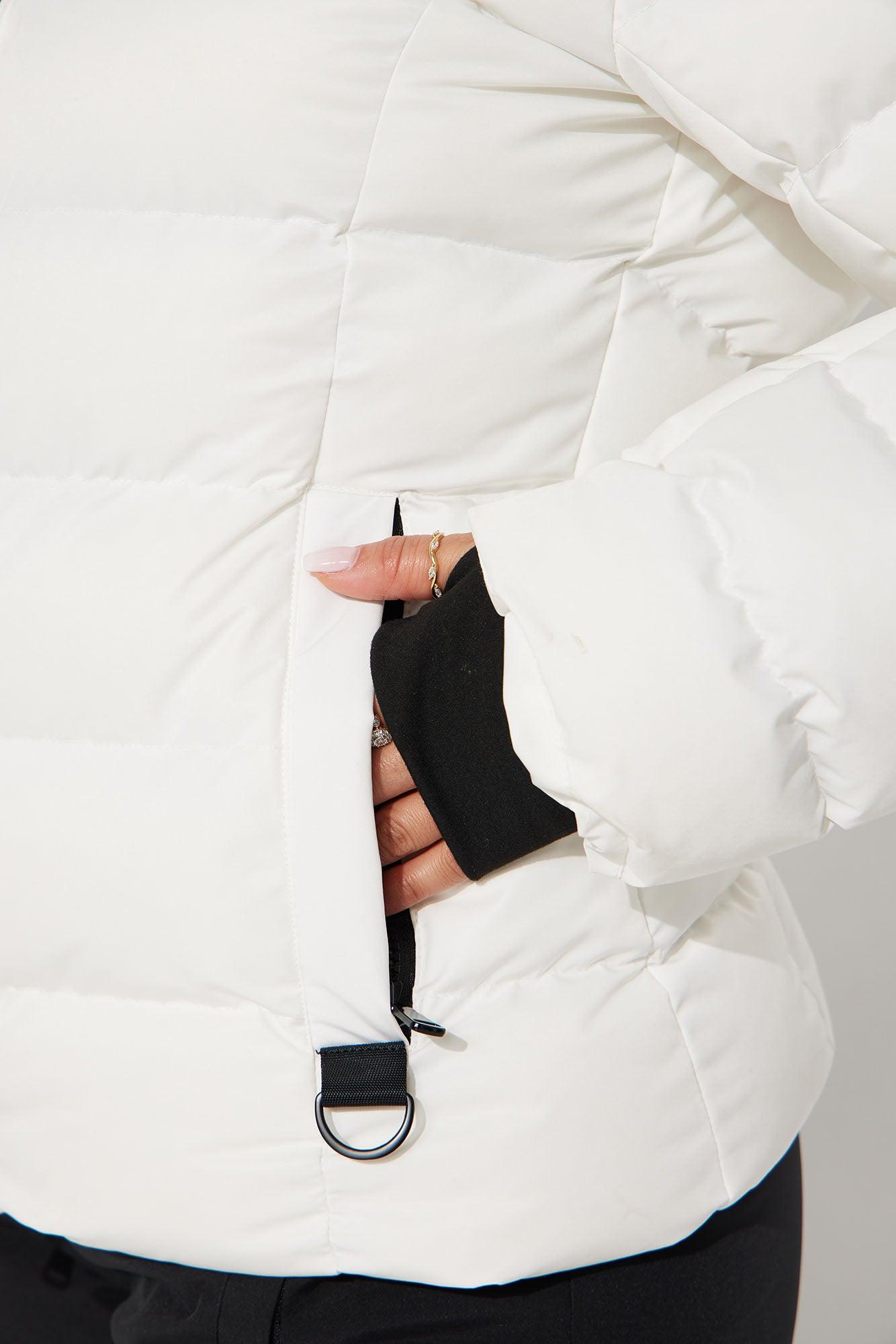 Grab My Skis Puffer Jacket - White Product Image