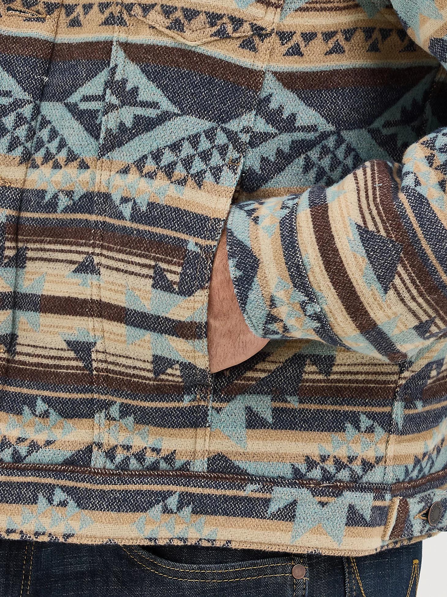 Men's Wrangler® Sherpa Lined Jacquard Print Jacket in Dark Sapphire Product Image