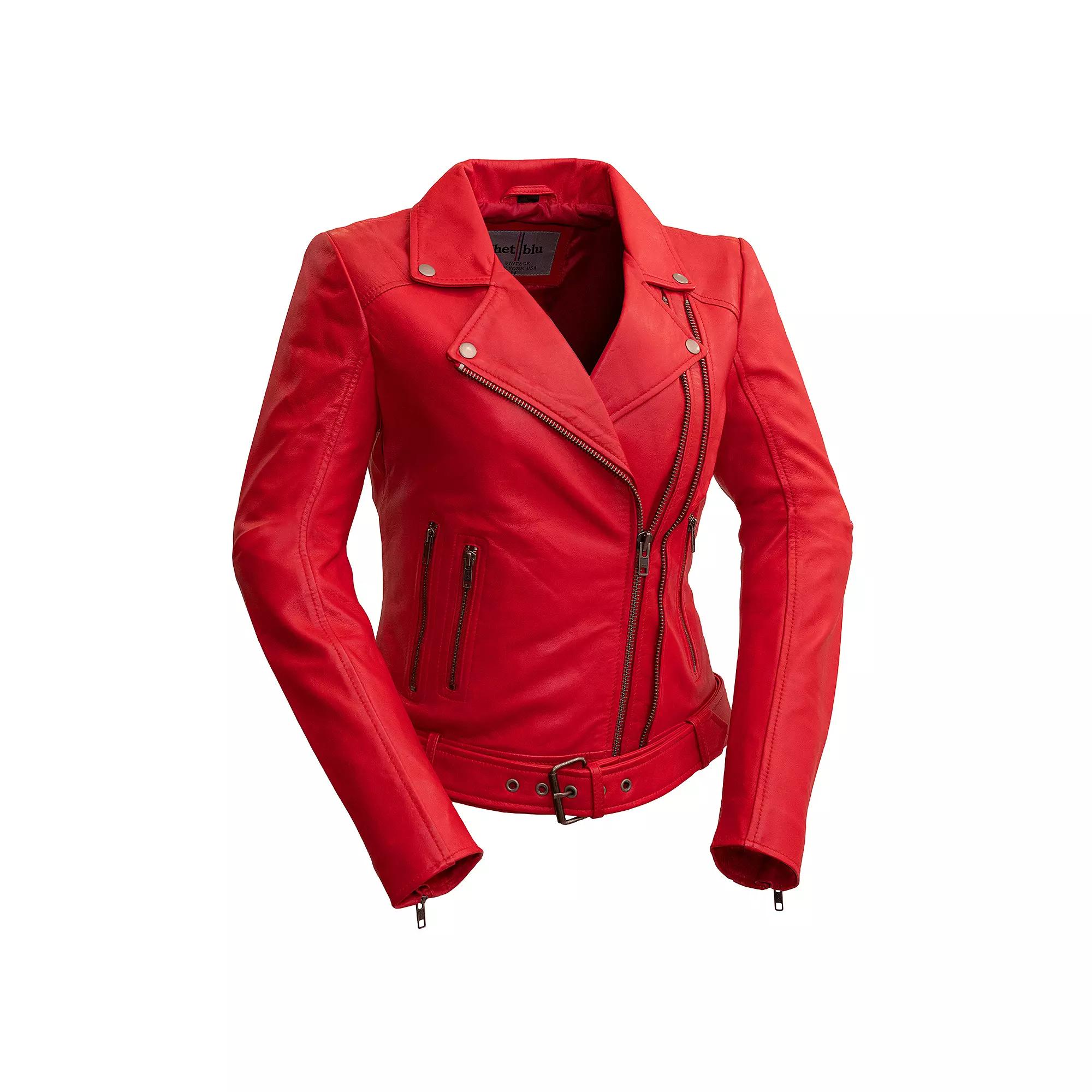 Women's Whet Blu Chloe Asymmetrical Leather Jacket,  Product Image
