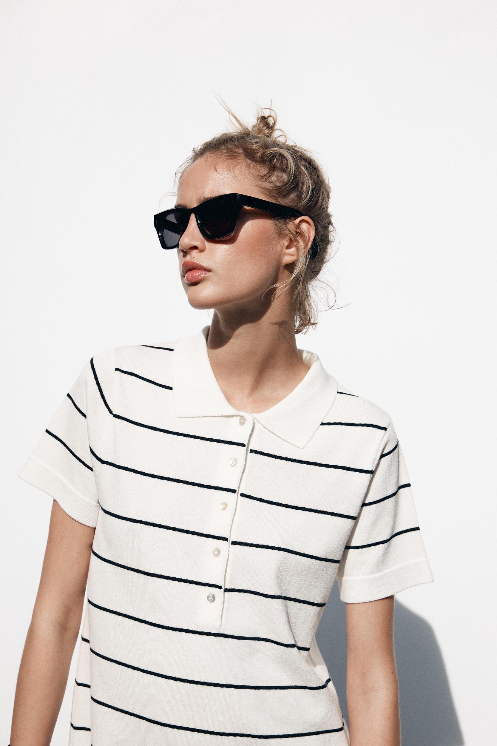 STRIPED KNIT MINI DRESS Product Image