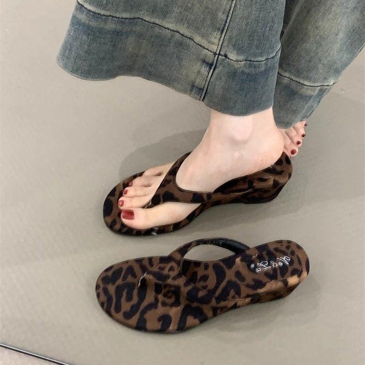 Platform Wedge Thong Sandals Product Image