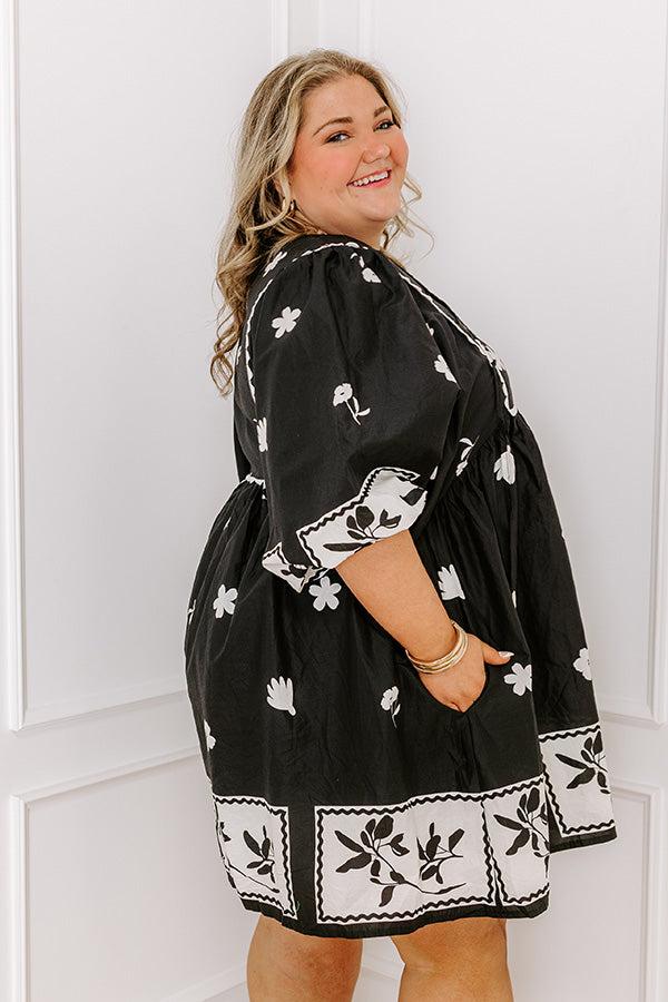 Picture Perfect Floral Mini Dress in Black Curves Product Image